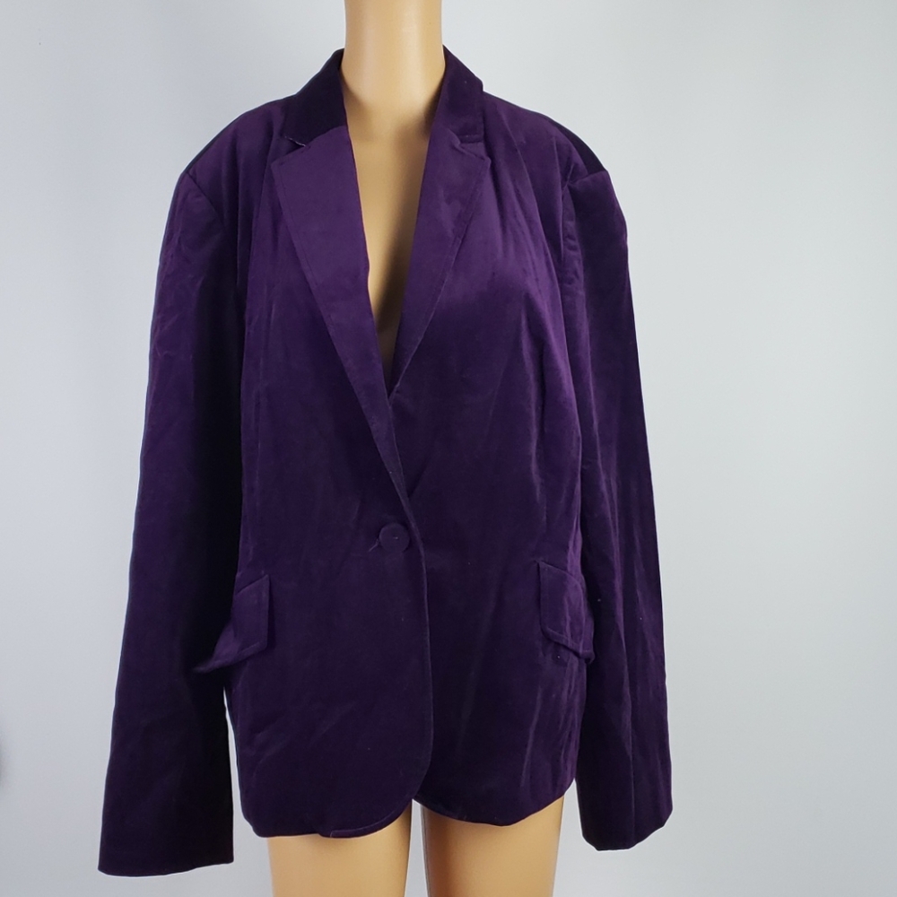 Talbots plum velvet blazer sz 22W